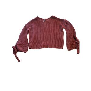 Love By Design Women's Burgundy Pullover Cropped Sweater Size Medium